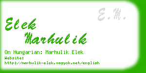 elek marhulik business card